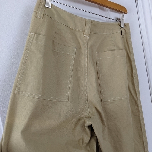 SIMONS Mid rise wide leg tan yellow cotton blend pants size 30 @R - Picture 8 of 11